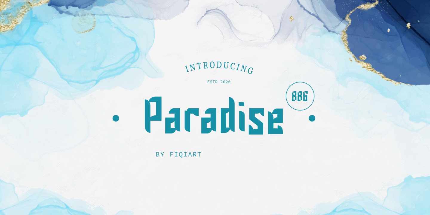 Пример шрифта Paradise 886